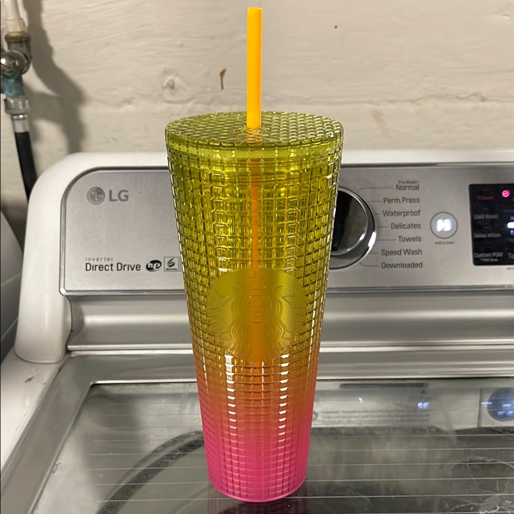 Starbucks 24oz Vibrant Yellow and Pink Drinkware Tumbler